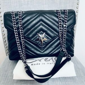 Black Leather Shoulder Bag
